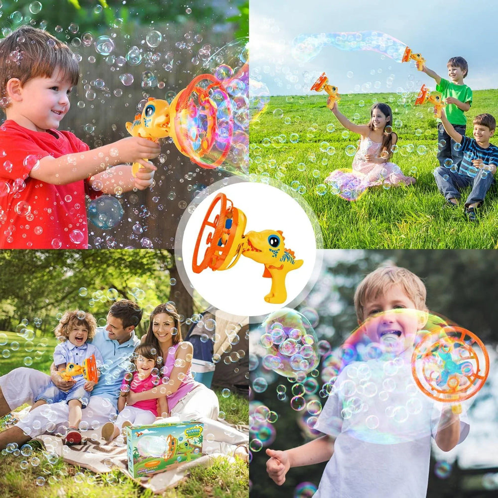 Electric Dinosaur Bubble Gun Machine – Automatic Bubble