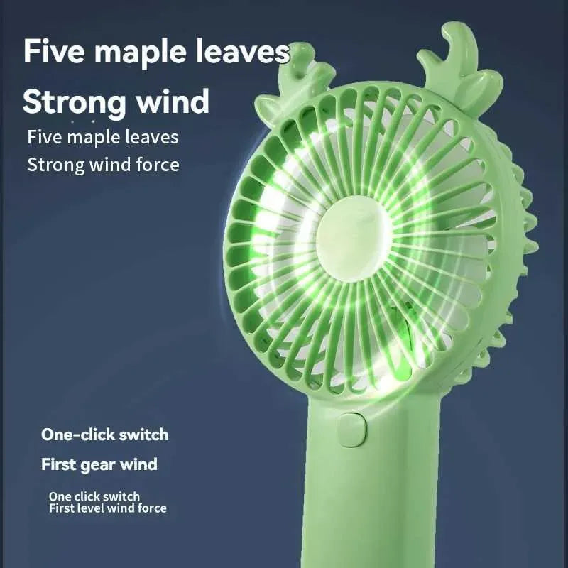 Electric Fans Creative Antlers Mini USB Charging Handheld Fan with Phone Holder