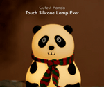 Sitting Panda Silicone Night Light – 7-Color Changing Touch Lamp with Scarf Detail