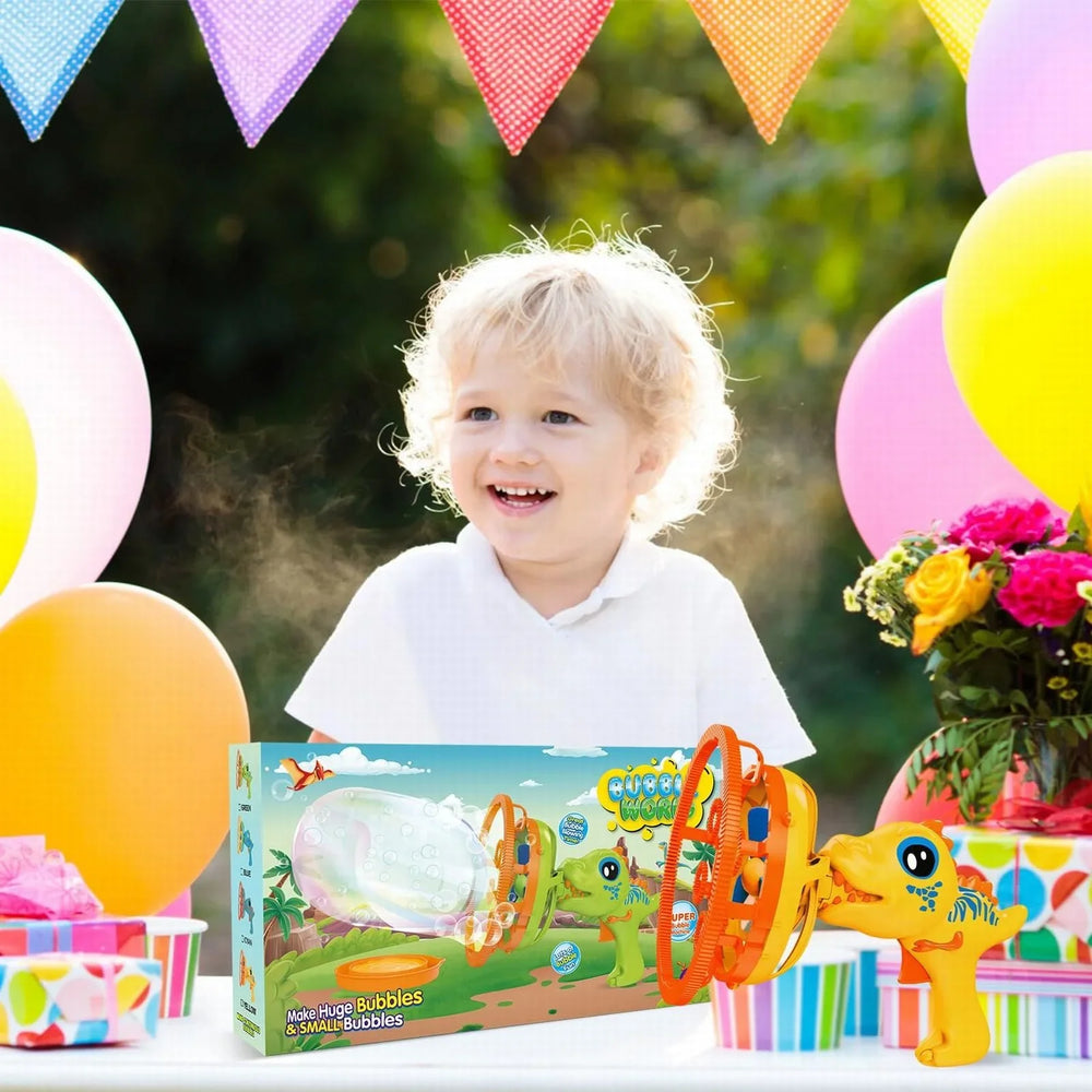 Electric Dinosaur Bubble Gun Machine – Automatic Bubble