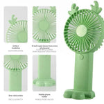 Electric Fans Creative Antlers Mini USB Charging Handheld Fan with Phone Holder