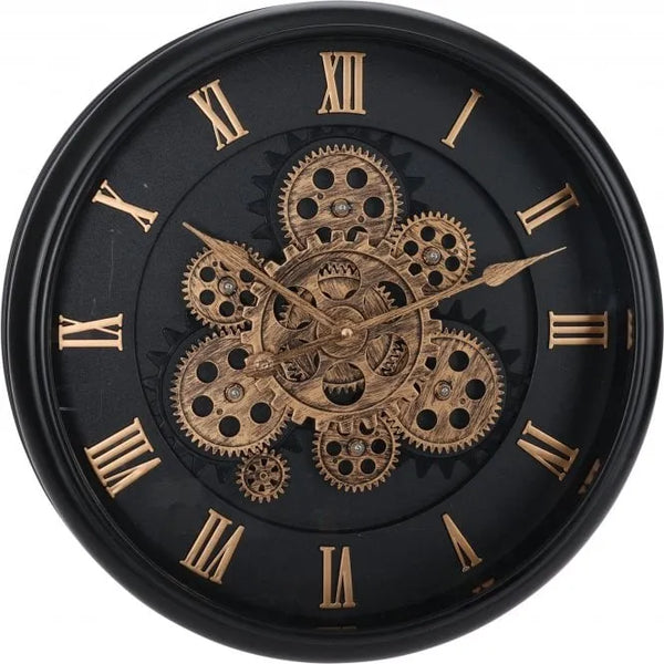 15-inch Gear Movement Clock. This decorative timepiece combines industrial aesthetics