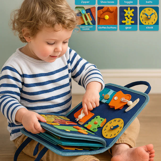 Dinosaur Multi-Skill Busy Book – 8 Pages of Interactive Educational Activities for Toddlers
