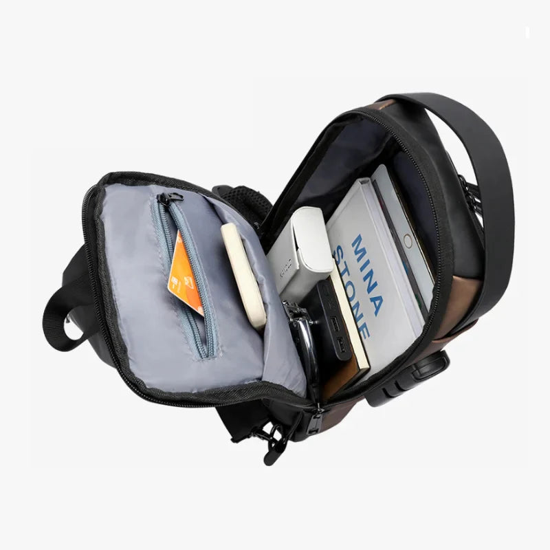 Anti-Theft Sling Bag with Combination Password Lock – High-Capacity Waterproof