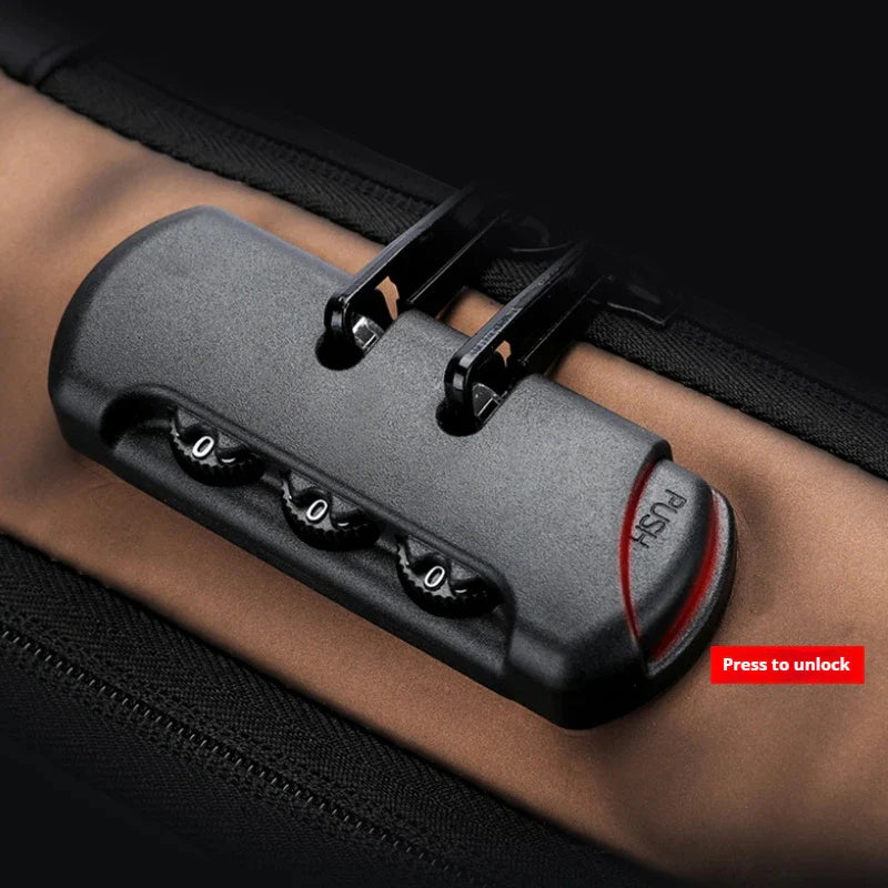 Anti-Theft Sling Bag with Combination Password Lock – High-Capacity Waterproof