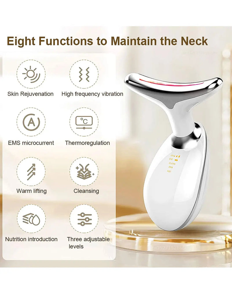 Digital Sonic Facial & Neck Lifting Massager – 3-Mode Anti-Aging Device