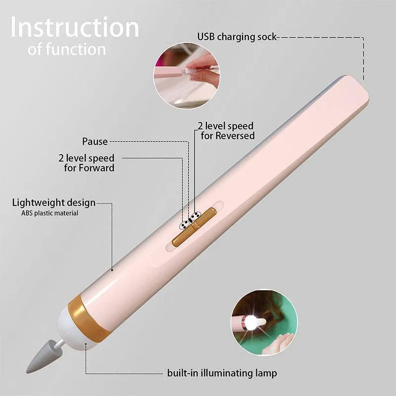 Professional Electric Nail File Kit – Rechargeable 5-in-1 Manicure & Pedicure Tool