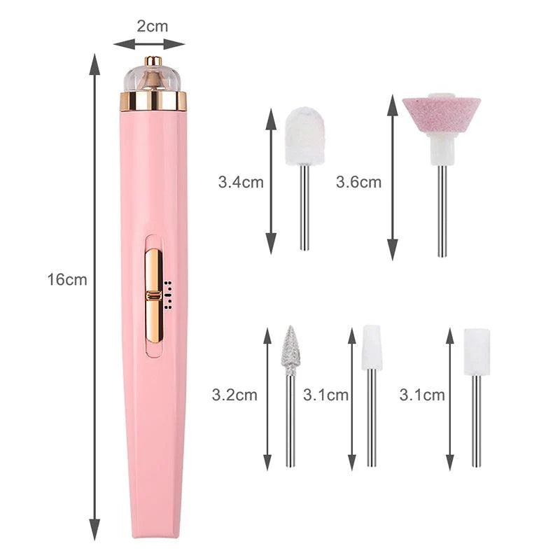 Professional Electric Nail File Kit – Rechargeable 5-in-1 Manicure & Pedicure Tool