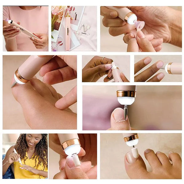 Professional Electric Nail File Kit – Rechargeable 5-in-1 Manicure & Pedicure Tool
