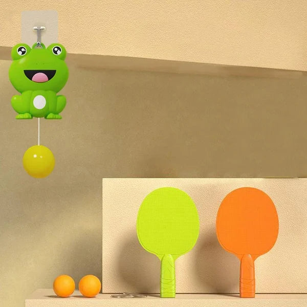 Indoor Hanging Table Tennis Trainer with Frog Paddle Set
