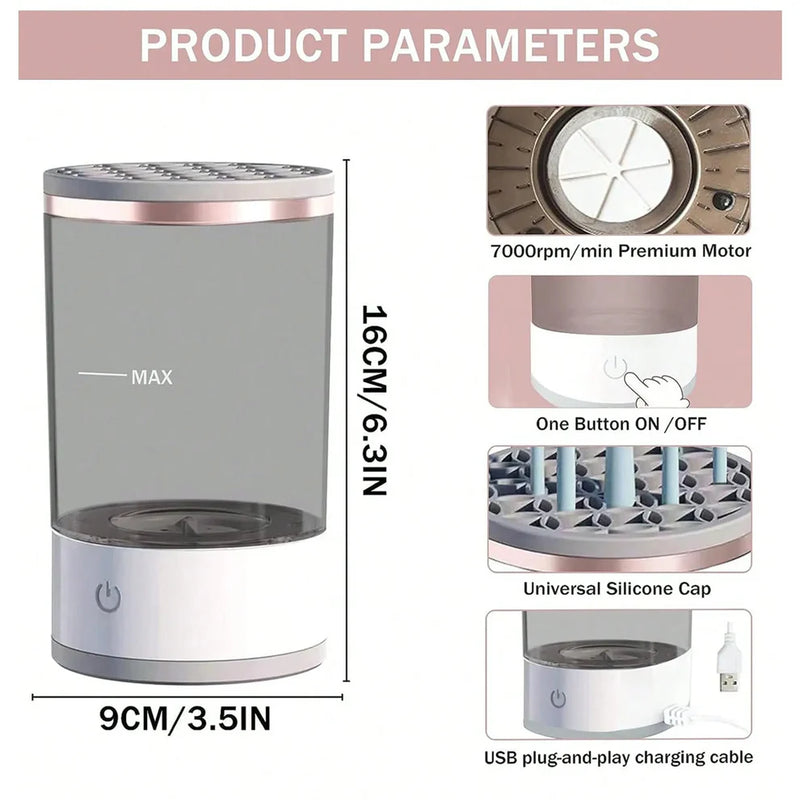 Automatic Electric Makeup Brush Cleaner – Smart 2-in-1 Cleaning Machine
