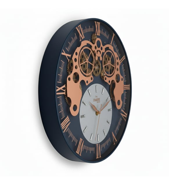 Gear Wall Clock – Luxury Moving Cog Timepiece with Roman & Linear Markers