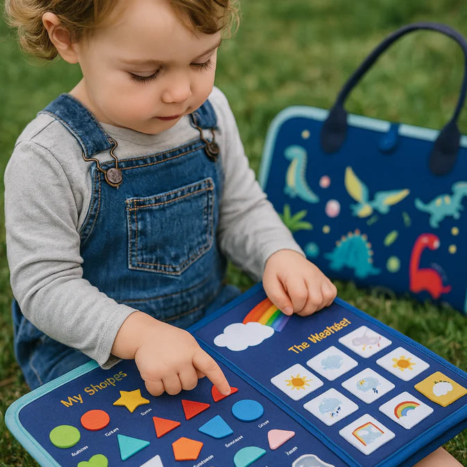 Dinosaur Multi-Skill Busy Book – 8 Pages of Interactive Educational Activities for Toddlers