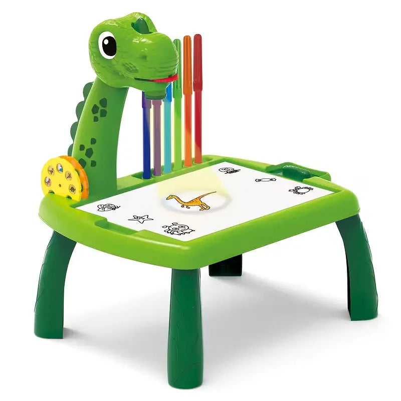 Kids Drawing Table with Projector – Dinosaur Art Desk for Kids