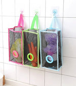 Wall-Mounted Mesh Garbage Bag Organizer – Smart Kitchen Storage Solution