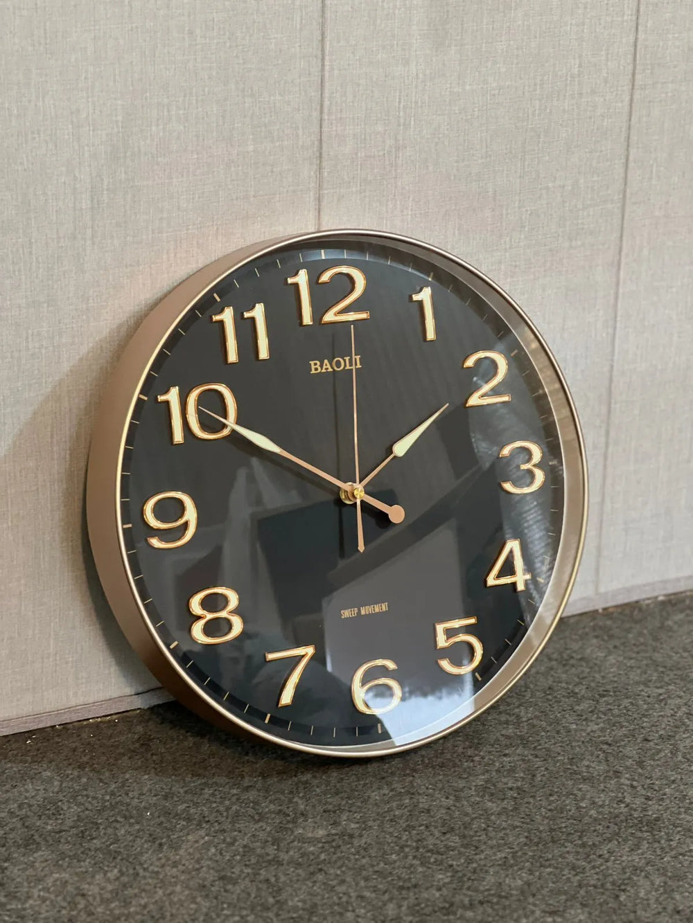 12-Inch Wall Clock – Minimalist White Dial with 3D Rose Gold Numerals