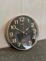 12-Inch Wall Clock – Minimalist White Dial with 3D Rose Gold Numerals