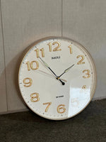 12-Inch Wall Clock – Minimalist White Dial with 3D Rose Gold Numerals