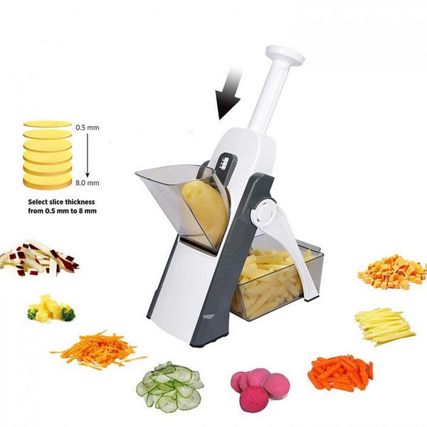 Once For All Safe Upright Mandoline Slicer – Adjustable Vegetable & Fruit Cutter