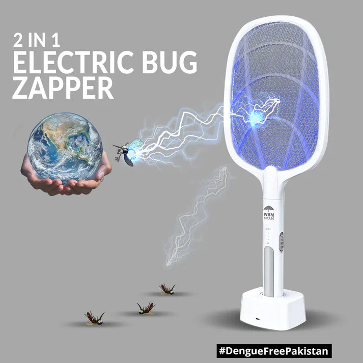 Smart 2-in-1 Electric Bug Zapper – Rechargeable Mosquito Swatter & Trap