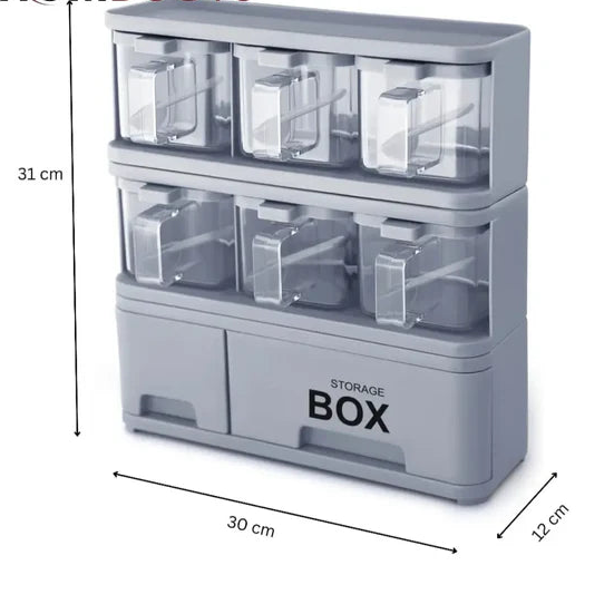 All-in-One Multi-Layer Kitchen Spice Organizer Box