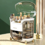 Luxury Large Cosmetic Organizer Box – Dustproof Vanity Storage Case with Clear Transparent Shield