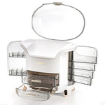 Luxury Large Cosmetic Organizer Box – Dustproof Vanity Storage Case with Clear Transparent Shield