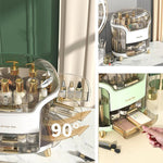 Luxury Large Cosmetic Organizer Box – Dustproof Vanity Storage Case with Clear Transparent Shield