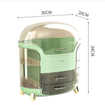 Luxury Large Cosmetic Organizer Box – Dustproof Vanity Storage Case with Clear Transparent Shield
