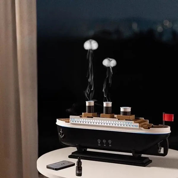 Titanic Motion Mist Humidifier – Ultrasonic Aroma Diffuser with Jellyfish Smoke Rings