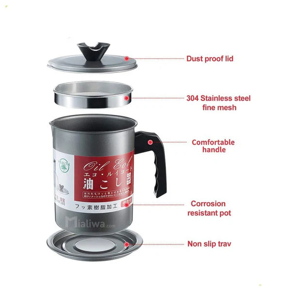 Japanese Style Kitchen Oil Filter Pot
