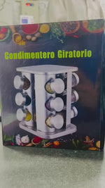 12-Piece Revolving Stainless Steel Spice Rack – 360° Rotating