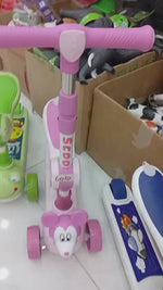 2-in-1 Kids' Kick Scooter with Foldable Seat – Adjustable 3-Wheel Ride-On Toy for Toddlers