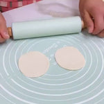 Silicone Rolling Pin & Kneading Pad Set – Non-Stick Pastry Mat with Measurement Guide