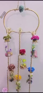 Crystal Stand Wall Hanging – Decorative Glass Vial Floral Display