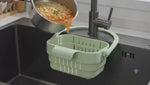 Hanging Foldable Kitchen Sink Drain Basket –  & Storage Strainer Caddy