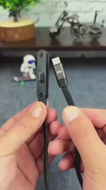 Ultra-Fast Charging USB-C Cable – Quick-Charge Elbow Adapter with Integrated Folding Phone Stand