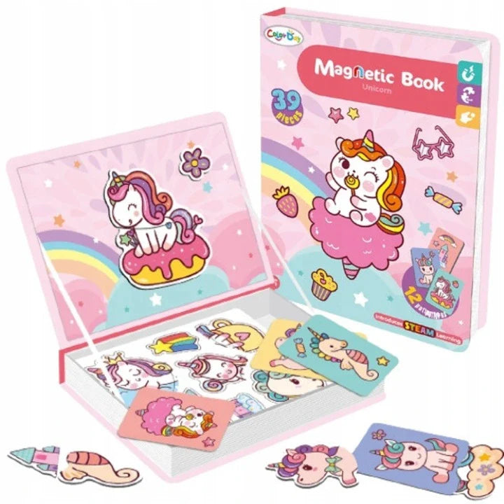 Magnetic Book – Unicorn Theme | Piece Magnetic Puzzle Toy for Kids |