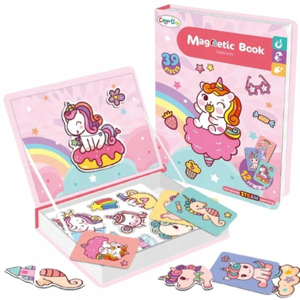 Magnetic Book | Piece Magnetic Puzzle Toy for Kids | Alphabets & Unicorn