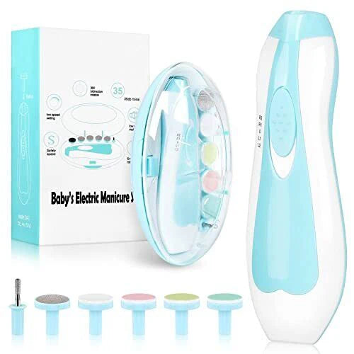Baby Electric Nail Grinder Kit – Safe Infant Nail Trimmer with Whisper-Quiet Low Bass