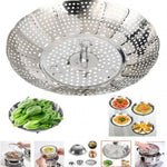 Stainless Steel Folding Steamer Basket – Expandable Veggie Colander & Fruit Tray