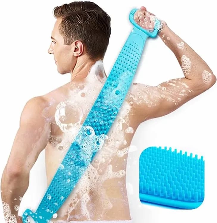 Silicone Bath Back Scrubber Towel – Double-Sided Exfoliating Body Massage Belt