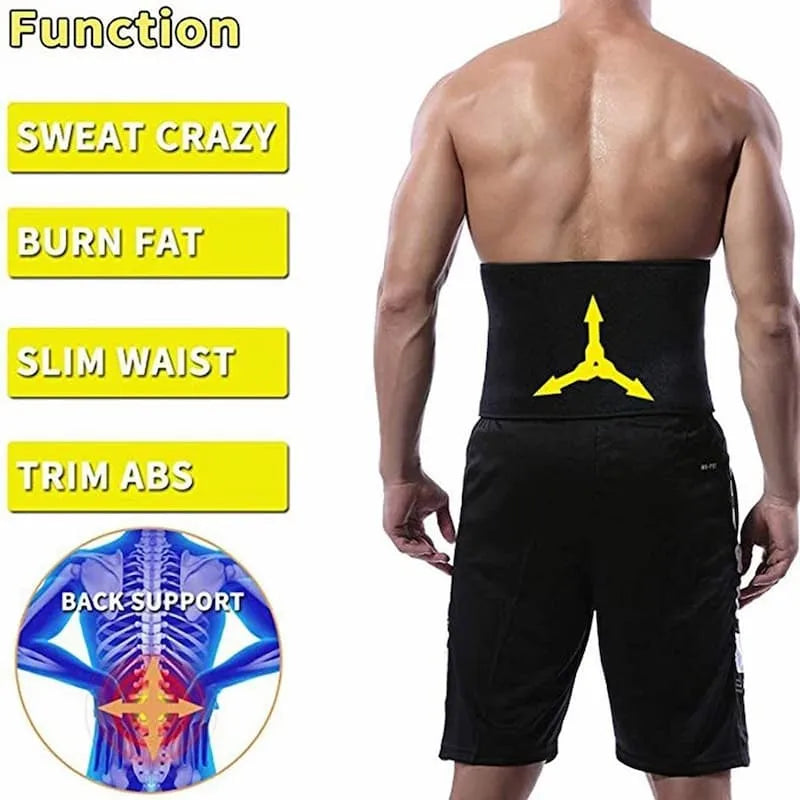 Slimming Belt for Men & Women | Neoprene Waist Trainer for Weight Loss | Belly Fat Burner